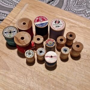 Vintage Wooden Thread Spools Collection